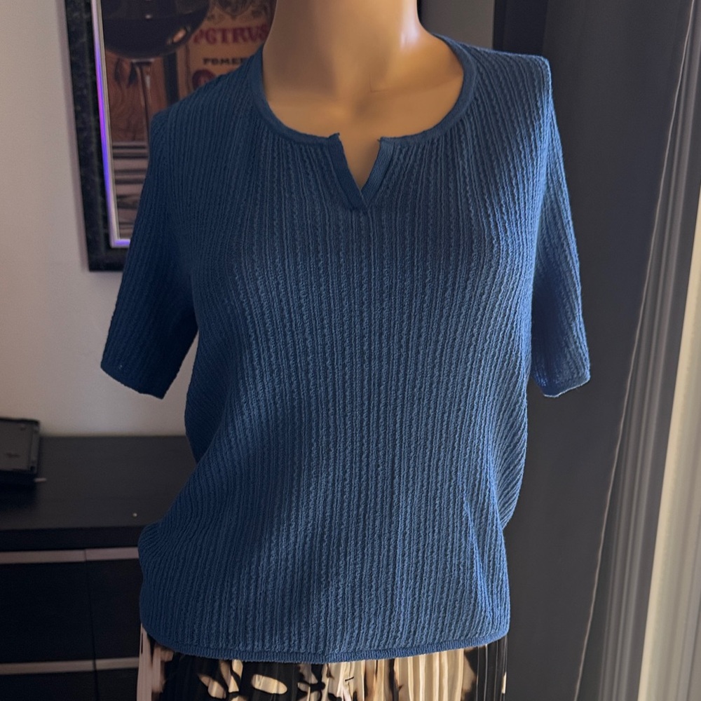 Uniqlo Blue Ribbed Blouse  P7
